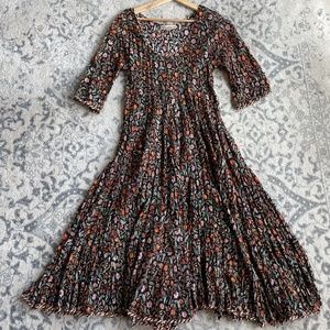 Indian Blockprint Floral Maxi Dress Size Medium
